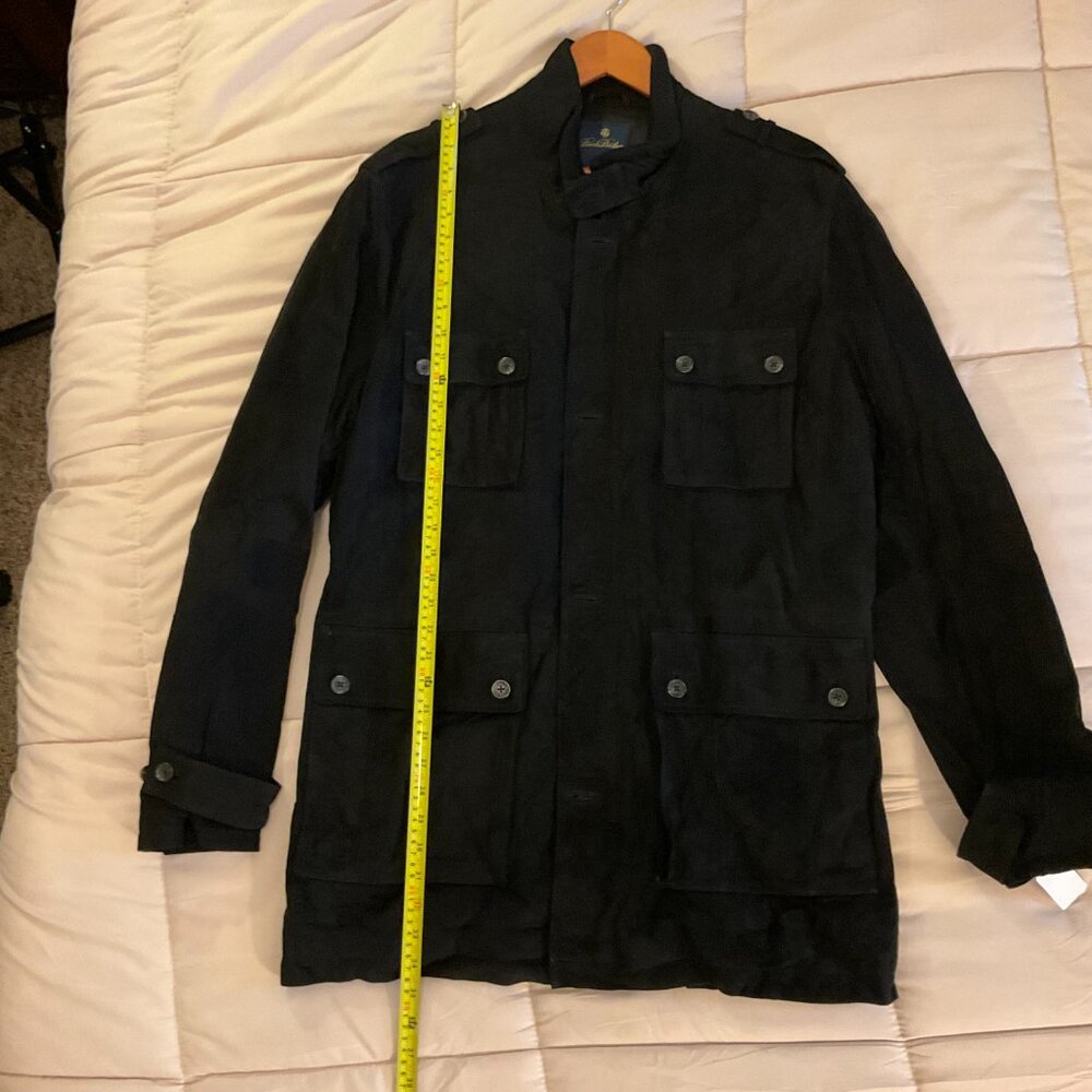 Brooks Brothers Suede Leather Black Safari Field Jacket Coat Men’s XXL NWT - Picture 10 of 16